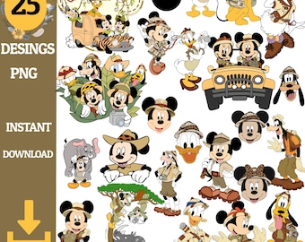 Mickey Safari, png, Mickey Safari-taarttopper, alleen digitaal bestand