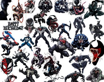 Clipart PNG de Venom, arte digital de Marvel, diseño de superhéroe imprimible