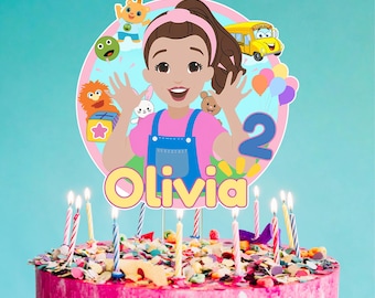 Adorno para tarta de la Sra. Rachel / Decoración personalizada para fiesta de cumpleaños de 7 pulgadas
