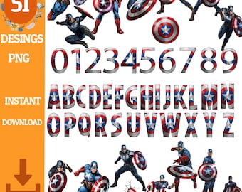 Kapitan Ameryka PNG Clipart | Cyfrowa sztuka superbohatera (tylko plik cyfrowy)