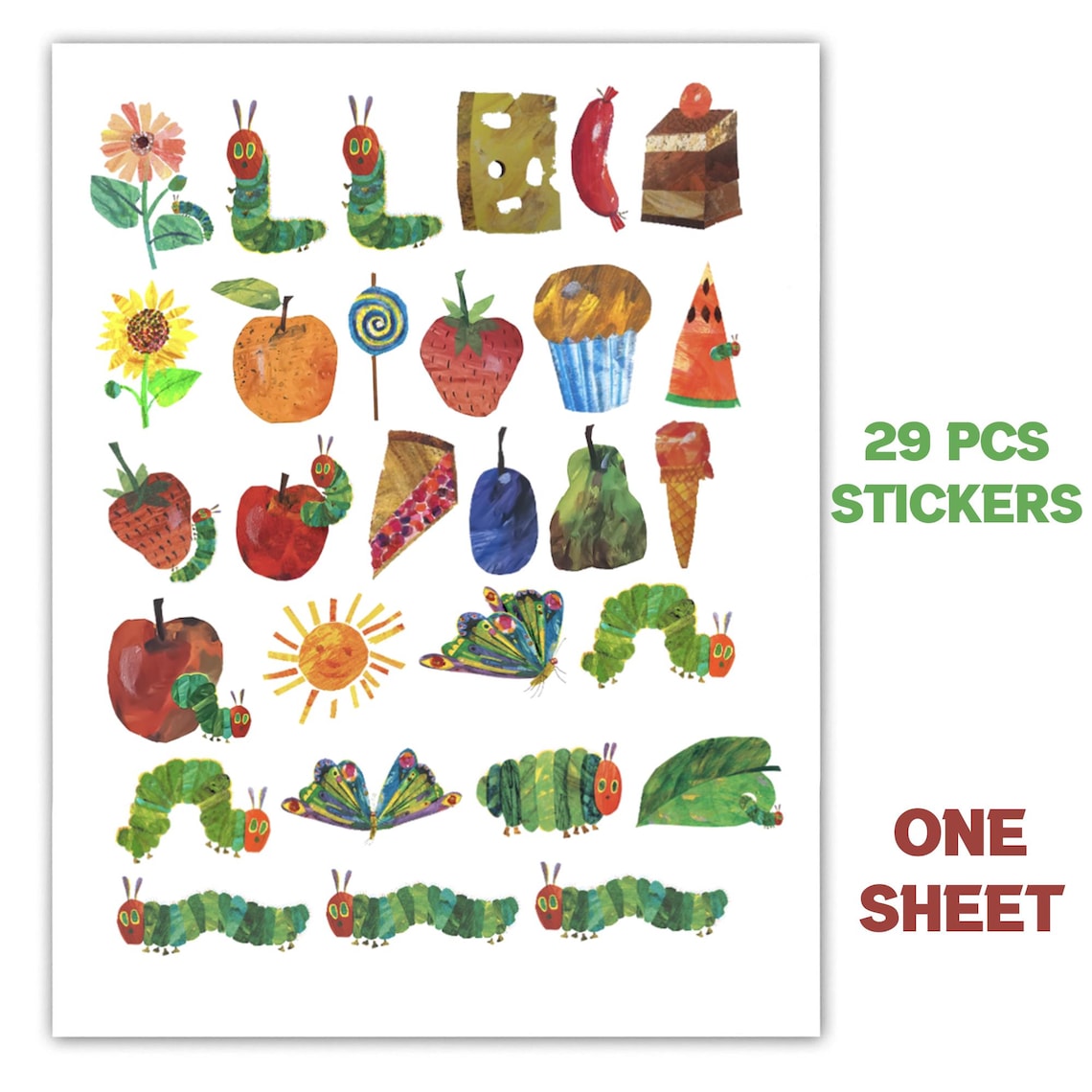 Very Hungry Caterpillar Stickers – 29 Pcs, 1.5” Kids Stickers - Etsy