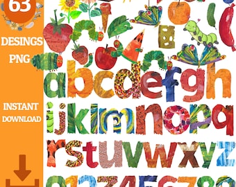 Very Hungry Caterpillar Png - Alphabet ,Very Hungry Caterpillar Cake Topper, Digital File Only