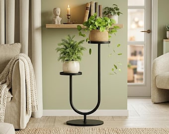 2-Tier Metal Plant Stand – Heavy Duty Indoor Outdoor Flower Pot Shelf