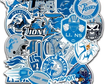 22PCS Detroit Stickers Pack Lion - Michigan Football and Rugby Decals for Fans