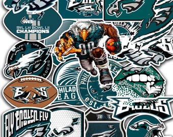 25PCS Philadelphia Stickers Pack - Pennsylvania Football and Rugby Decals for Eagles Fans