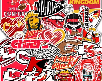 35PCS Kansas City Stickers - Football Decals Chief Vinyl Rugby Gifts Fans