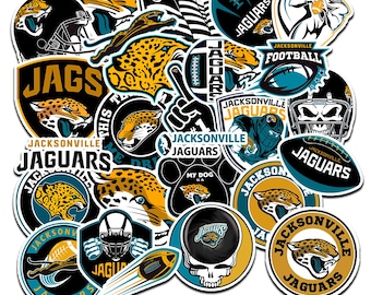 26PCS Jacksonville Stickers Pack Florida Football and Rugby Jaguars Decals for Sport Fans