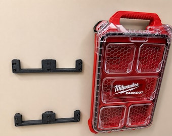 Supporto per cassetta degli attrezzi Milwaukee Packout da parete, stampato in 3D.