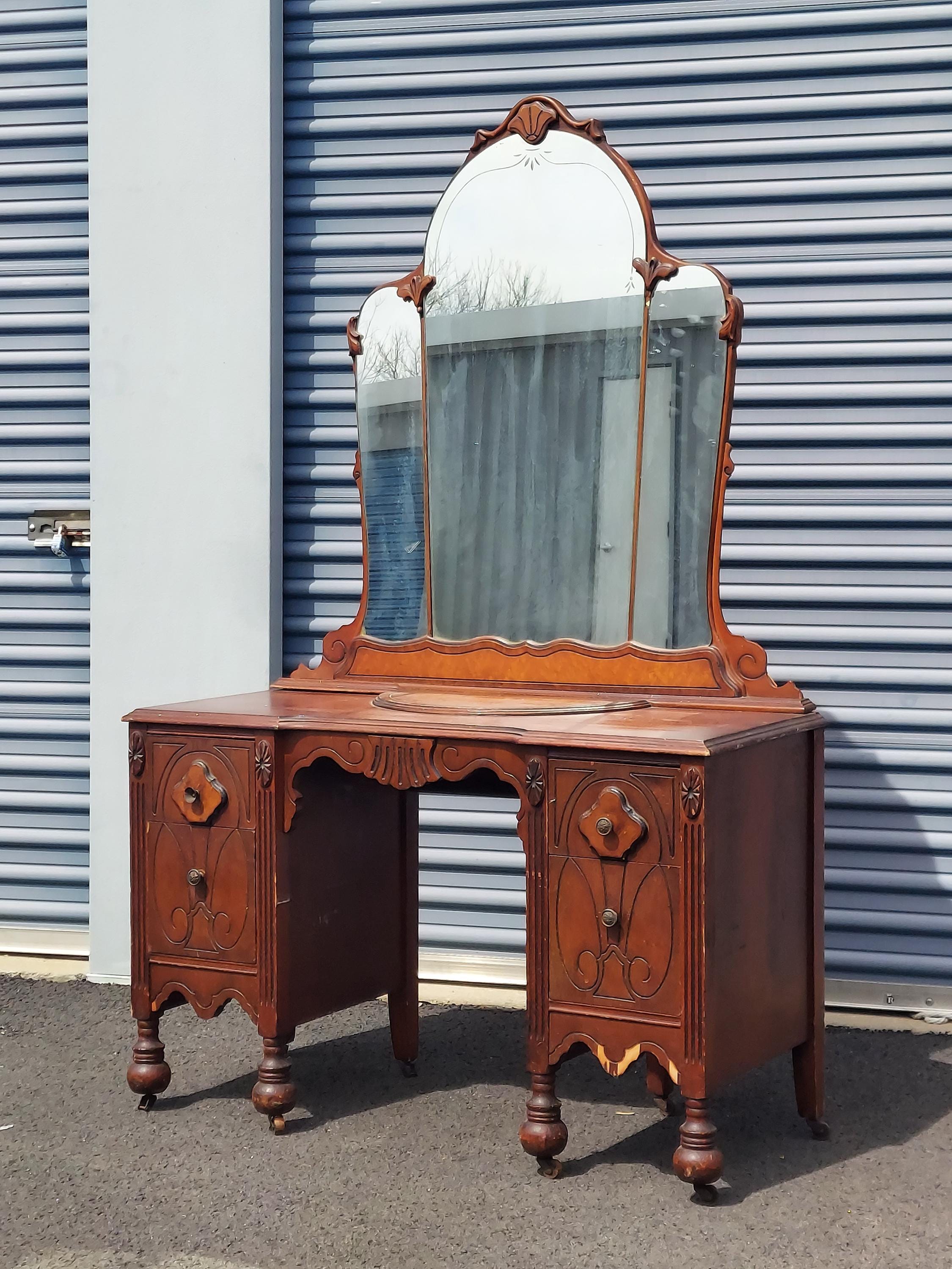 Vanity Makeup Dressing Table 1930s Depression Era TLC Pickup  display picture 1