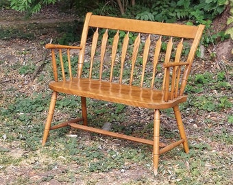 Rock Maple Arrow back window bench mid-century