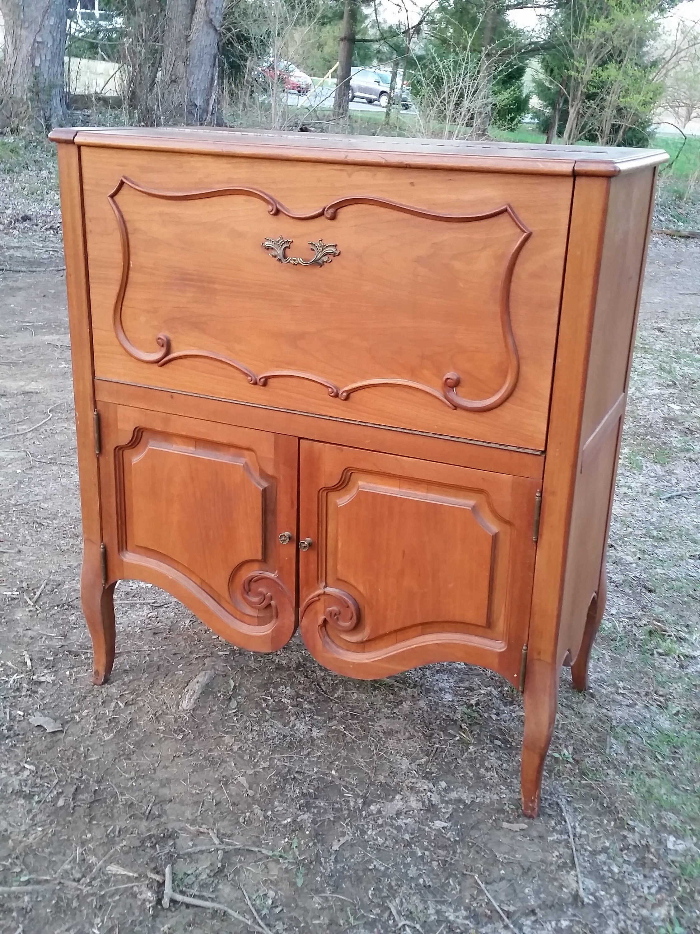 French Lighted Bar With Fold Out Surface Etsy