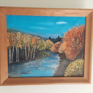 Oil painting on canvas fall Autumn foliage landscape