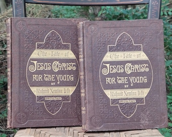 Leben Jesu Christi für die Junge antike Bücher 2 Bände Set