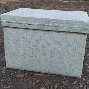 MCM vinyl covered hassock storage trunk 1960s