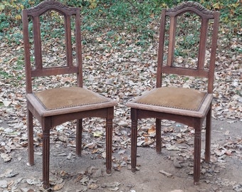 European Renaissance oak dining chairs 19th 20th TLC for Resto local pickup or shipping