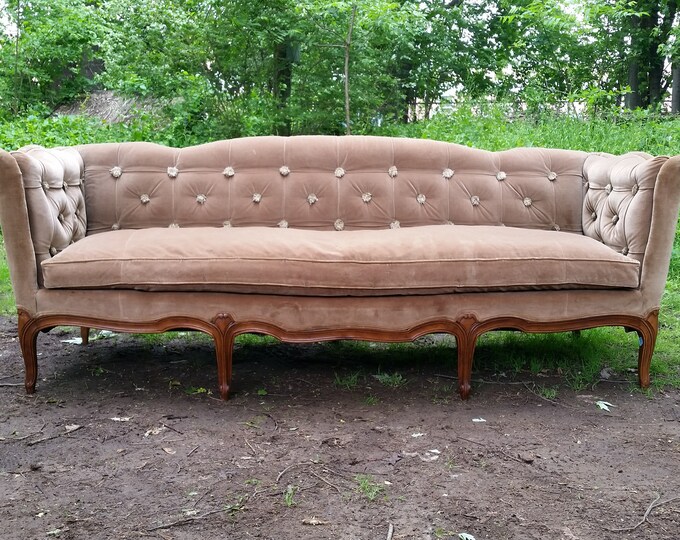 Baker French Tufted Sofa With Down Cushion 1947 Etsy