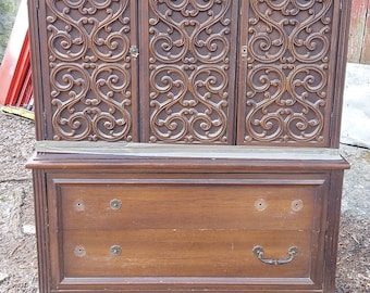 Mediterranean chest of drawers dresser 1970s vintage PICKUP only