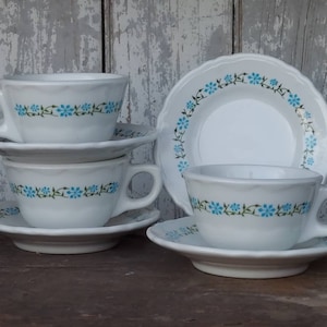 Shenango China restaurant ware mod Floral pattern coffee tea cups plates 1960s