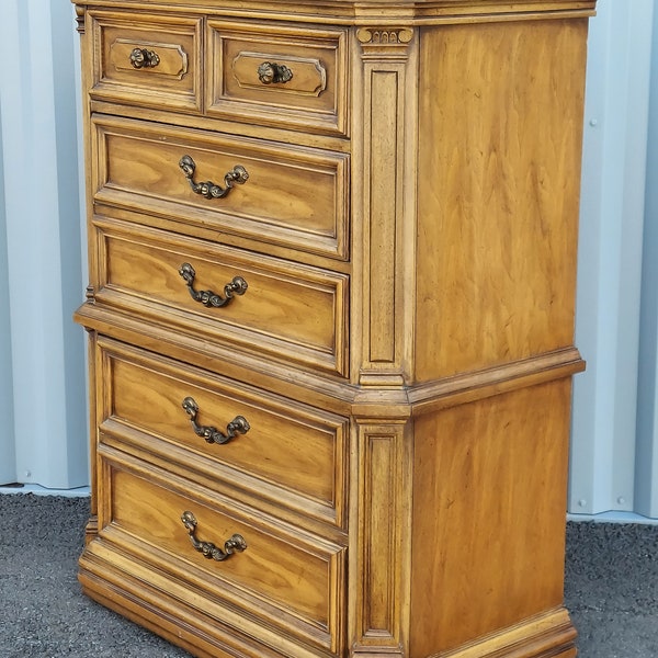 Thomasville Regency pecan bedroom set dresser chest bed nightstand stroupe