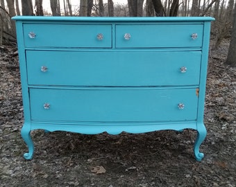 French foot curvy dresser 1910s painted TLC to restore unusual mustC PICKUP OPTIONS