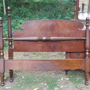 Burl Walnut 1920s bed frame headboard footboard PICKUP