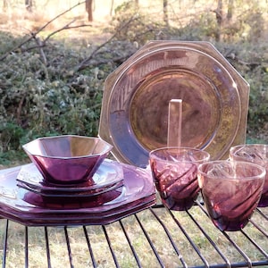 Marockansk ametist glasporslin från mitten av århundradet, Hazel Atlas