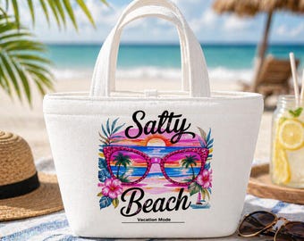 Bolsa Térmica Praia Salgada, Bolsa de Praia Modo Férias, Bolsa Térmica de Verão, Bolsa de Praia Fofa, Presente para Ela, Presente para Amante da Praia