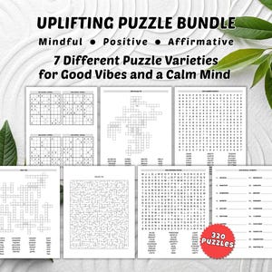 320 puzzles variés pour une relaxation consciente et un calme absolu. Affirmations positives. Solutions. Adultes et adolescents