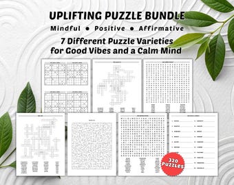 UPLIFTING 320 Mixed Puzzles for Mindful Relaxation and Calm. Positive Affirmation. Solutions. Adults & Teens