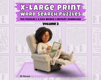 EXTRA LARGE Print Wortsuchrätsel, Band 3 (PDF Download)