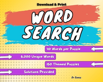 WOW! Large Print Word Search Puzzles – 150 Themed Puzzles with Solutions (PDF Download)