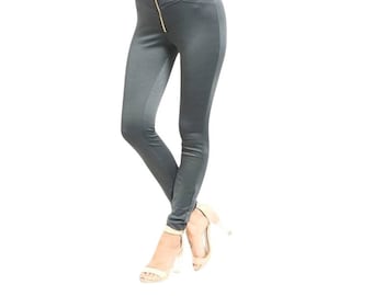 Zip Up Spandex Skinny Leg Pant Legging