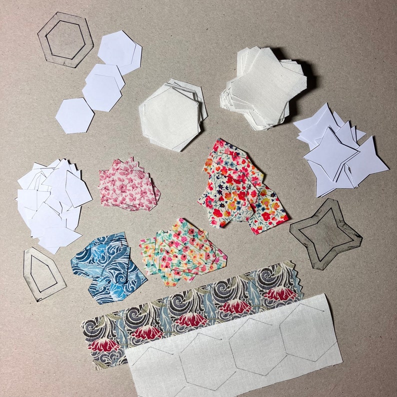 US Letter PDF Jasmine® EPP Pattern in Sizes 0.5
