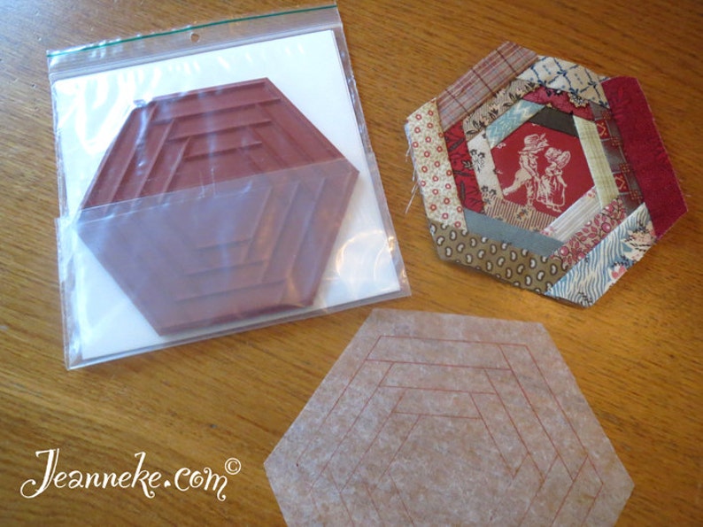 Rubber quilt cling stempel 'HexaLogCabin' ENKEL Etsy