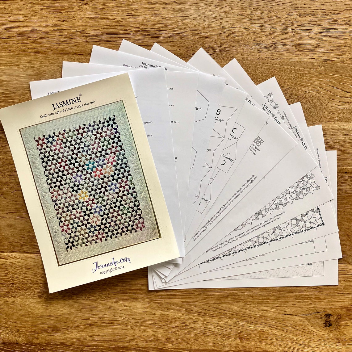 JASMINE® Quilt (A4) PDF Pattern for EPP (hand Piecing) in English - Etsy UK