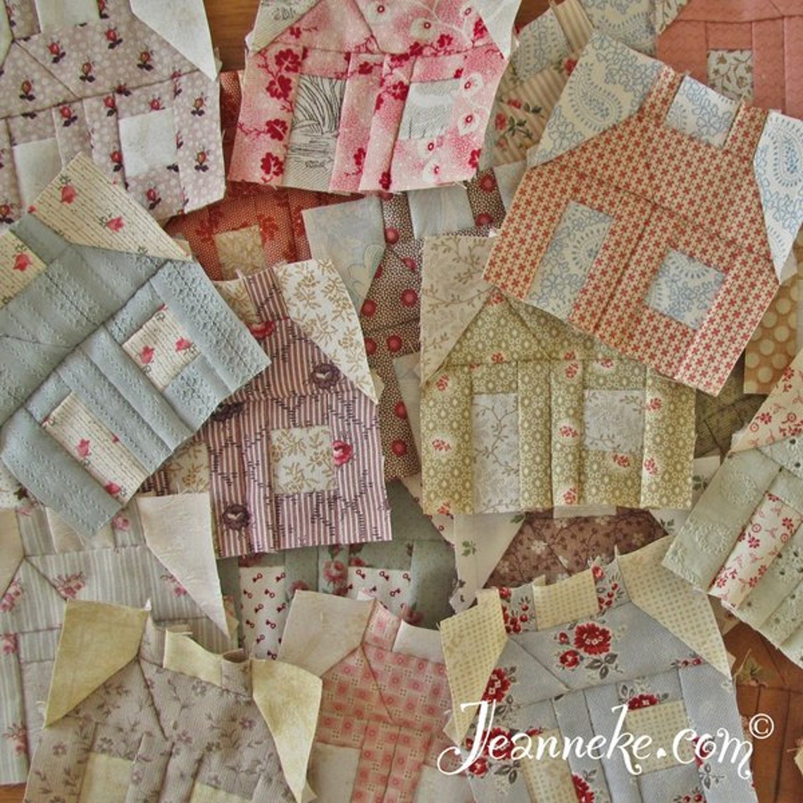 The building Houses from Scraps Quilt Stempel set alleen de rubbers