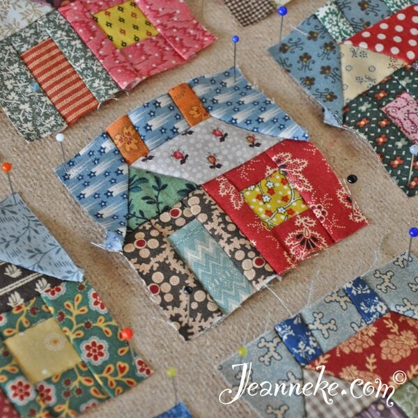 The building Houses from Scraps Quilt Stempel set alleen de rubbers