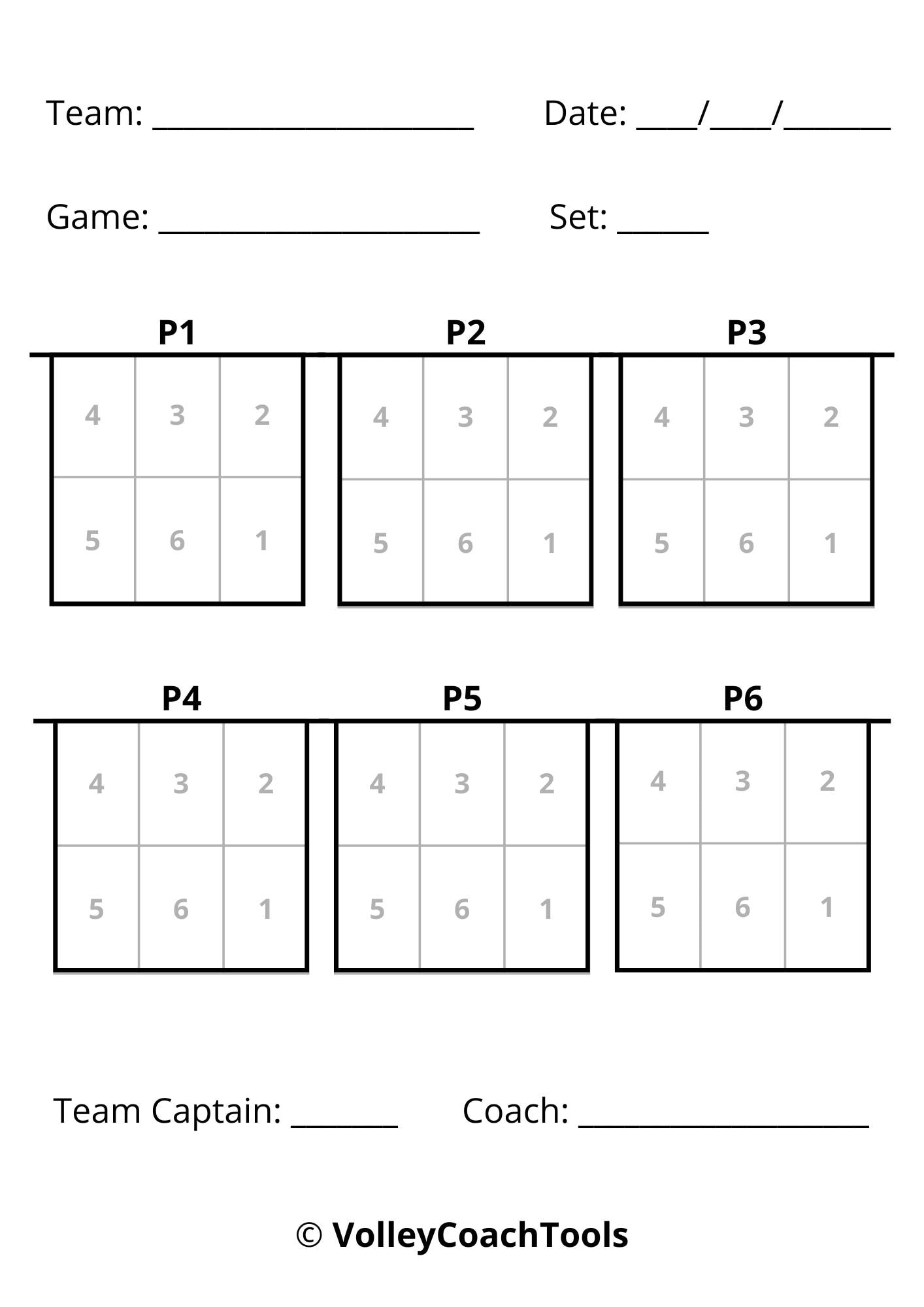 Volleyball Rotation Sheet Simple Volleyball Rotation Sheets & Lineup Cards PDF | Coach Game Day Bundle ...