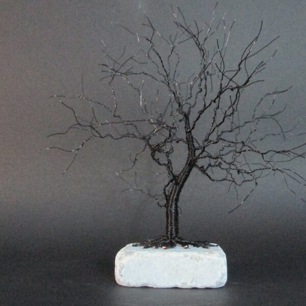 Black Tree Sculpture | Black Tree Art | Black Art Sculpture