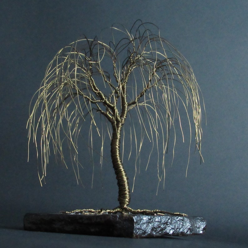 Bronze Willow Tree Sculpture Anniversary Gift Idea Wire Etsy