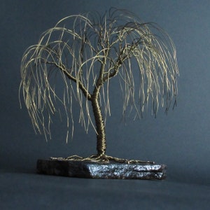 Bronze Willow Tree Sculpture | Anniversary Gift Idea | Wire Tree Sculpture | Bronze Anniversary Gift | Living Room Decor | Bronze Art
