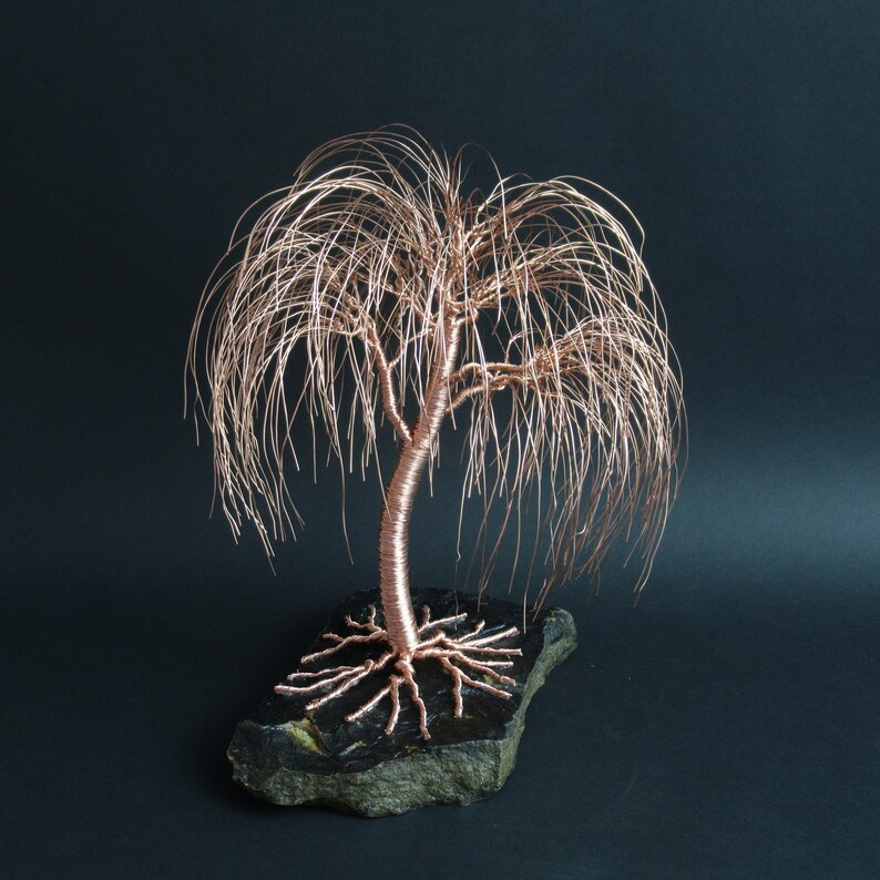 Handmade Gold Willow Tree Sculpture