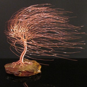 Copper Art Wire Tree Sculpture of Windswept Willow