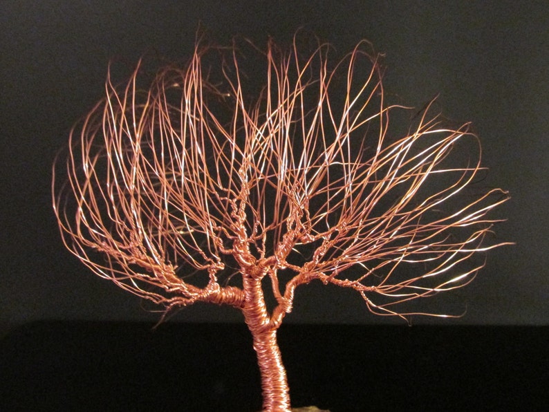 Copper Art Wire Tree Sculpture of Windswept Willow image 4