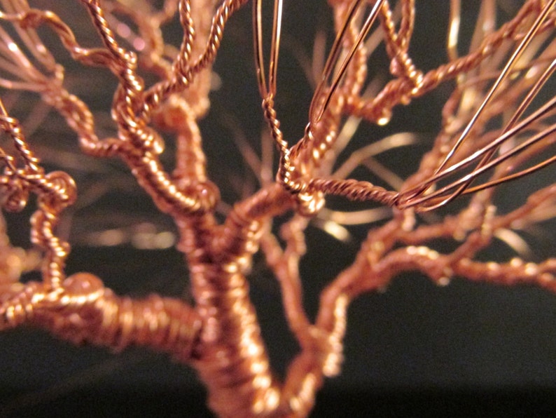 Copper Art Wire Tree Sculpture of Windswept Willow image 5