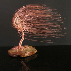 Copper Art Wire Tree Sculpture of Windswept Willow image 2