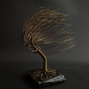 Bronze Willow Tree Sculpture Anniversary Gift Idea Wire Tree Sculpture Bronze Anniversary Gift Living Room Decor Bronze Art image 2