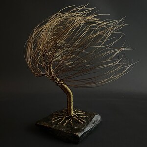 Bronze Willow Tree Sculpture Anniversary Gift Idea Wire Tree Sculpture Bronze Anniversary Gift Living Room Decor Bronze Art image 3