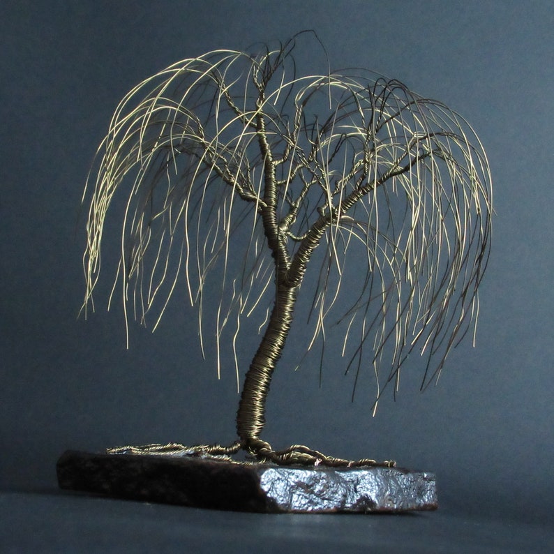 Bronze Willow Tree Sculpture Anniversary Gift Idea Wire Etsy