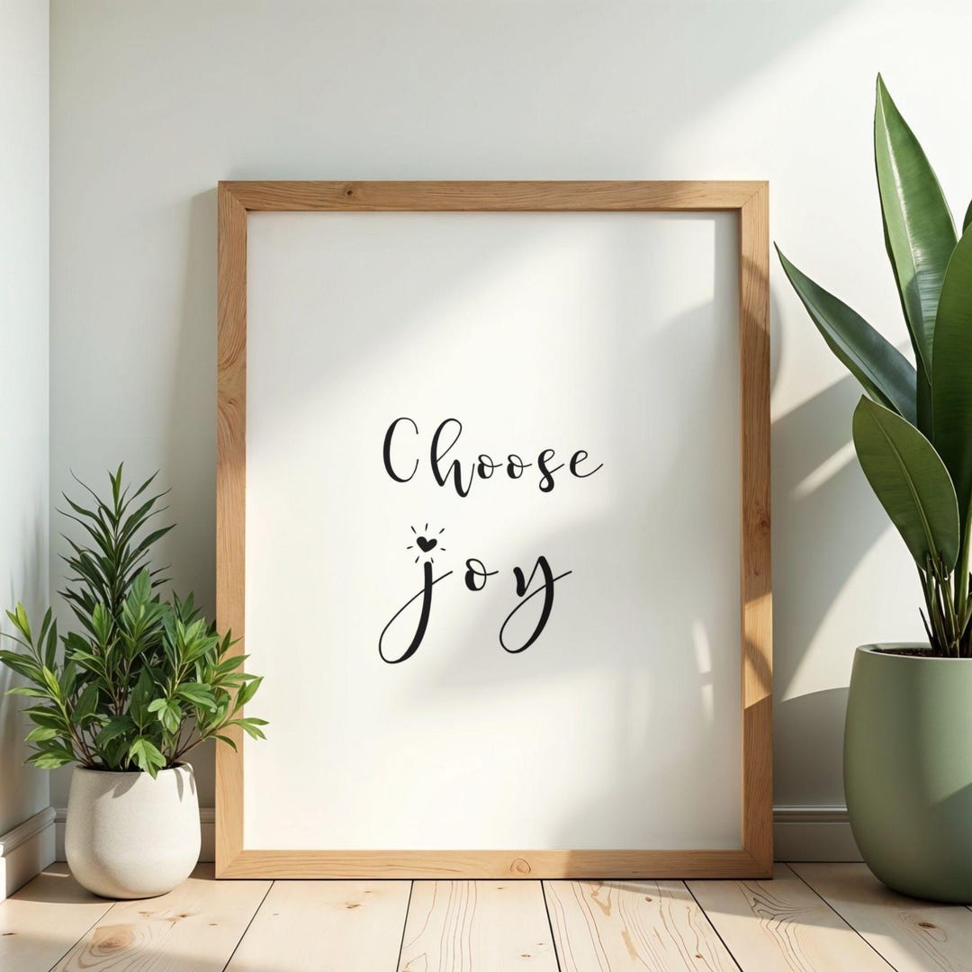Choose Joy Print, Minimalist Typography, Positive Affirmation (digital
